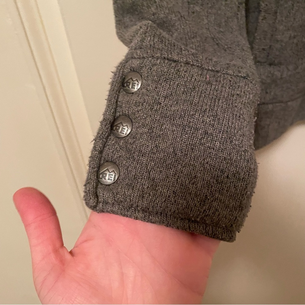 REI Jacket Womens Gray Knit Zip-Up Pockets Collar - size XS - Picture 14 of 14